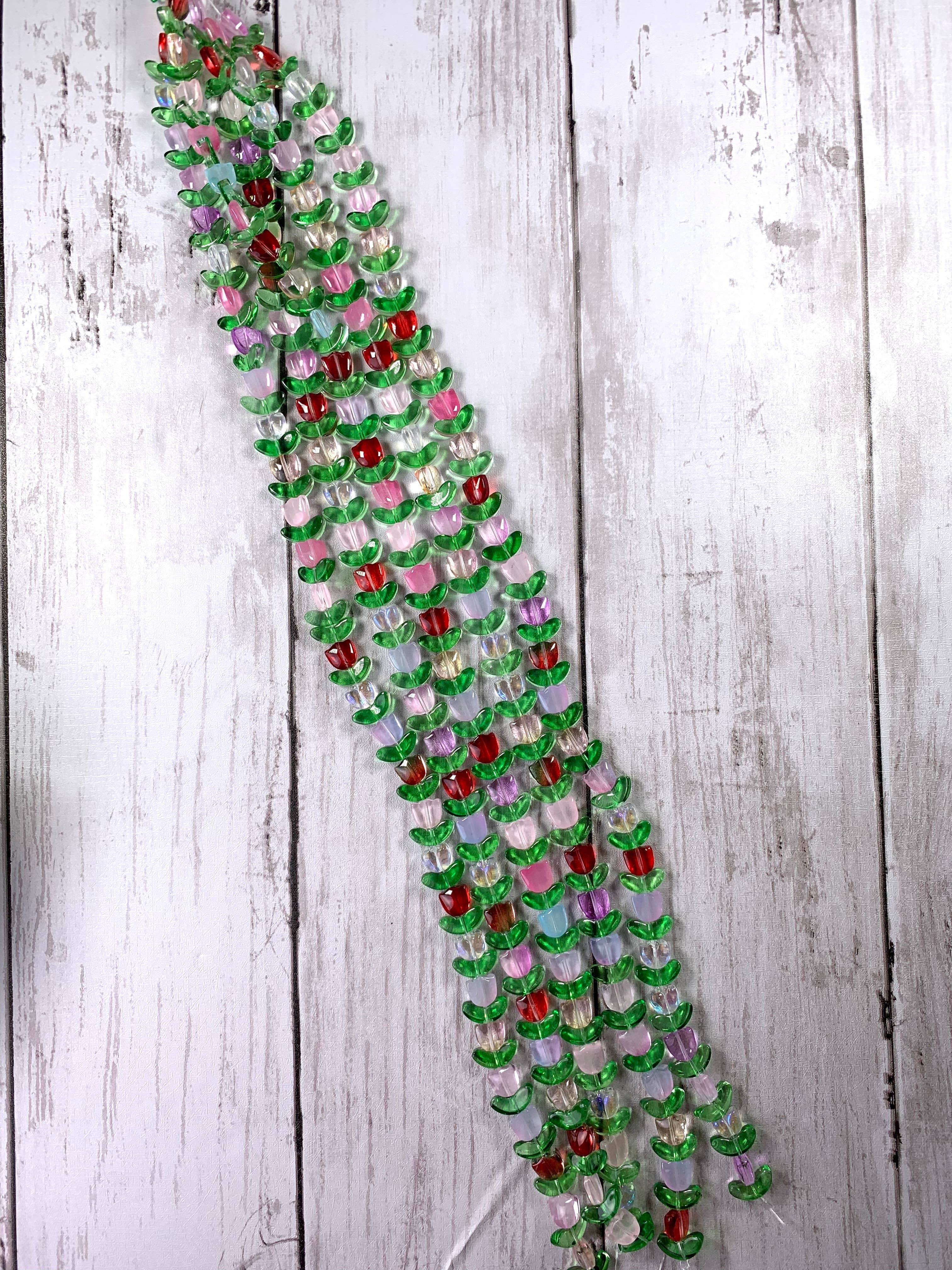Glass Daisy Craft Co. - Wholesale Beads - Glass tulip and leaf beads, two-part flower and leaf beads1