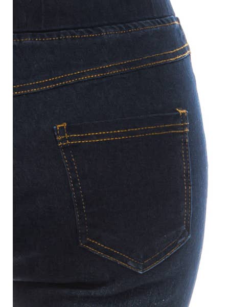 Color 5 – wholesale Jeans - Dam – Mörk rippad dra på jeans stretch denim skinny jegging byxor