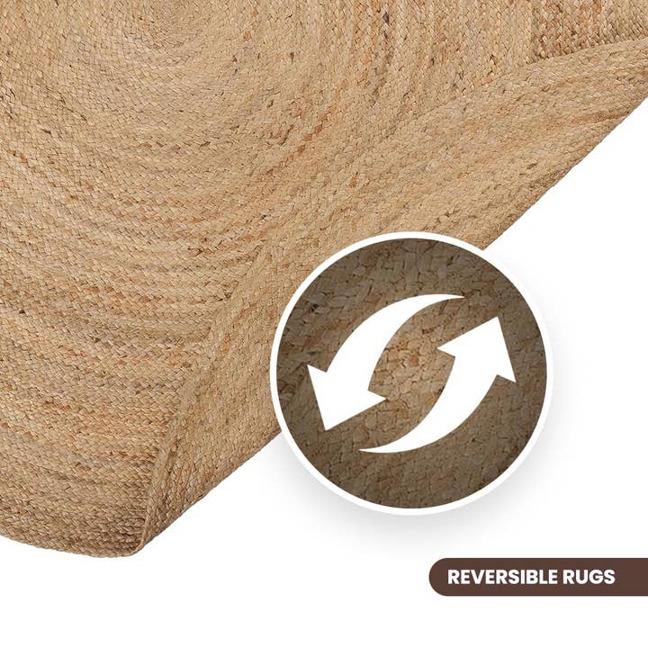 · REDEARTH · Round Area Rug 5 Feet Braided Natural Jute Rug for wholesale on Faire