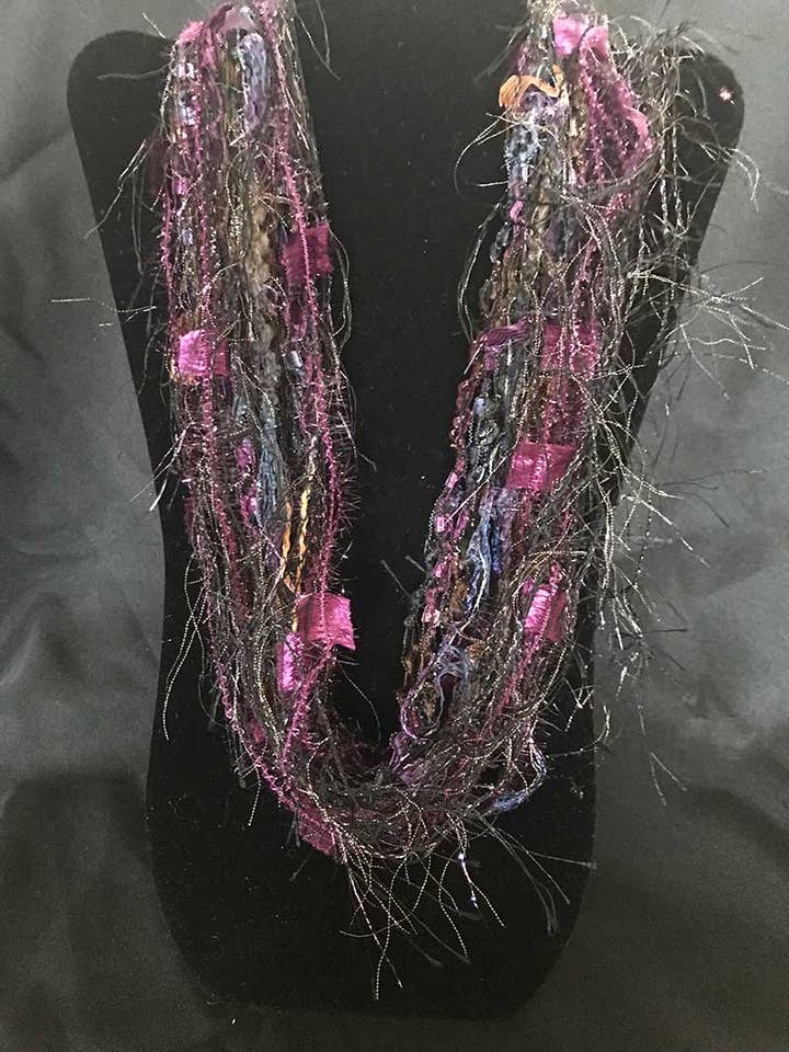 LaPetite Infinity Scarf in soft purple and turquoise for wholesale by Scarves of Westwood