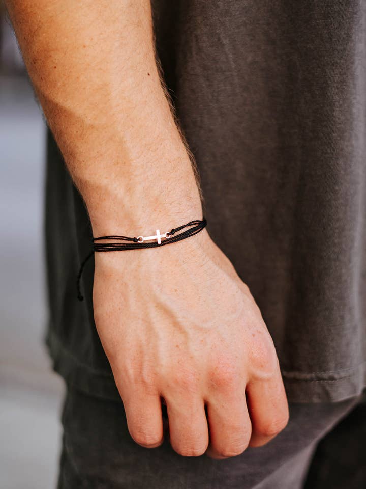 Rope Bracelets w/Cross for wholesale by In God We Must