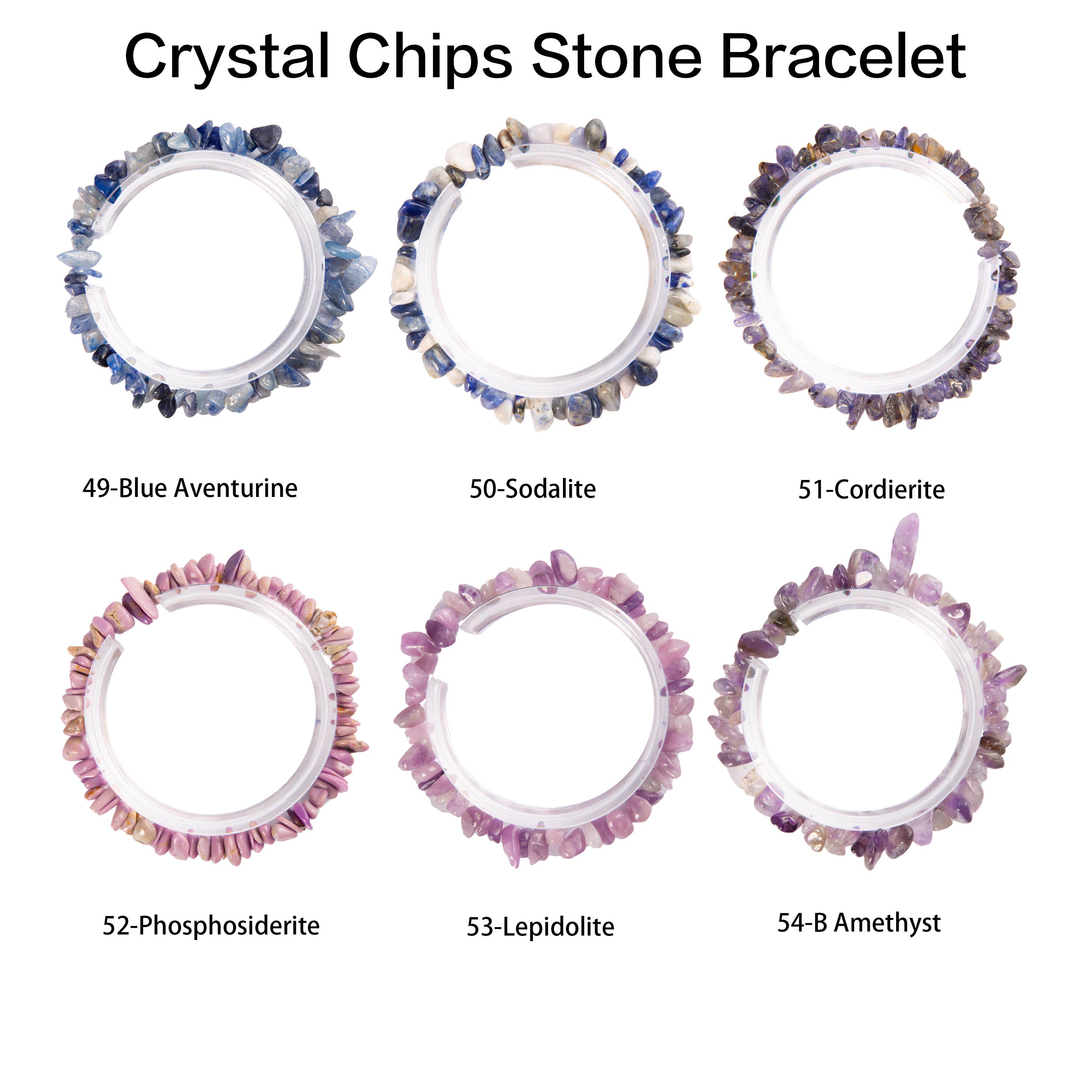 YYDIYcrystal - Wholesale Beaded Bracelet - 4PCs Crystal Bracelets for Couples, Women's chips Bracelet 15