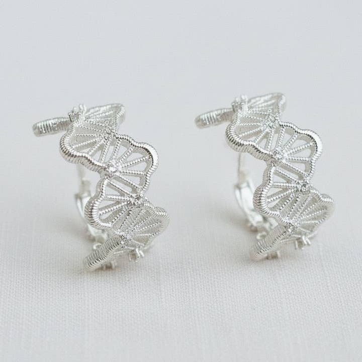 Ellemadera - Vente Boucles d'oreilles pendantes - Boucles d'Oreilles Pendantes Vintage à Motif Floral Inspiré de la Dentelle0