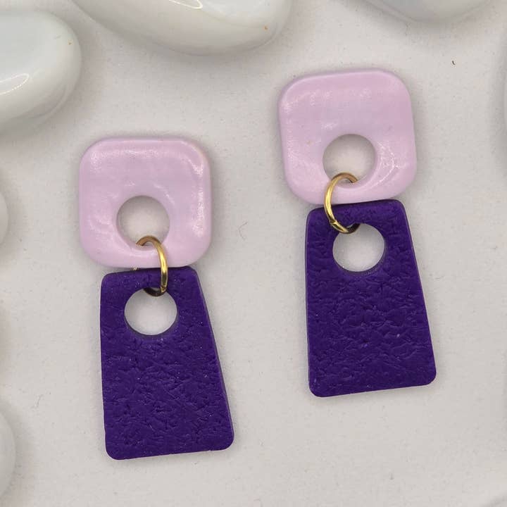 Square Duet Drop Earrings (various Colours) for wholesale by Moonlight Handmade Jewellery