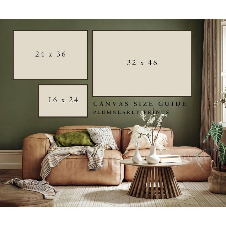 Plumnearly Prints - Wholesale Canvas Art - Bright Pink Green Landscape Painting Framed Canvas Art 349