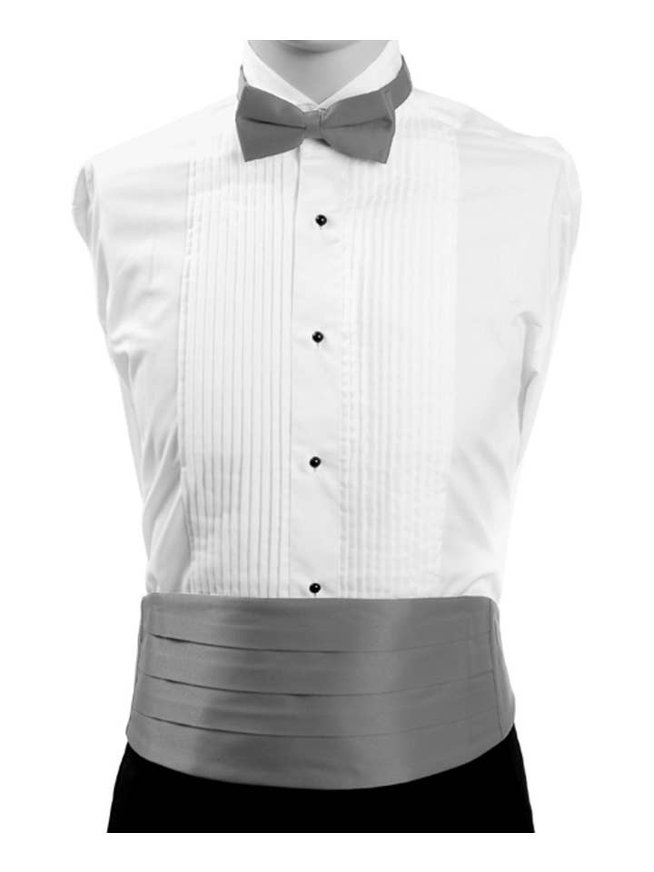 Selini New York - Wholesale Suit Set - Men's - Men's Poly Satin Bow Tie and Cummerbund Sets