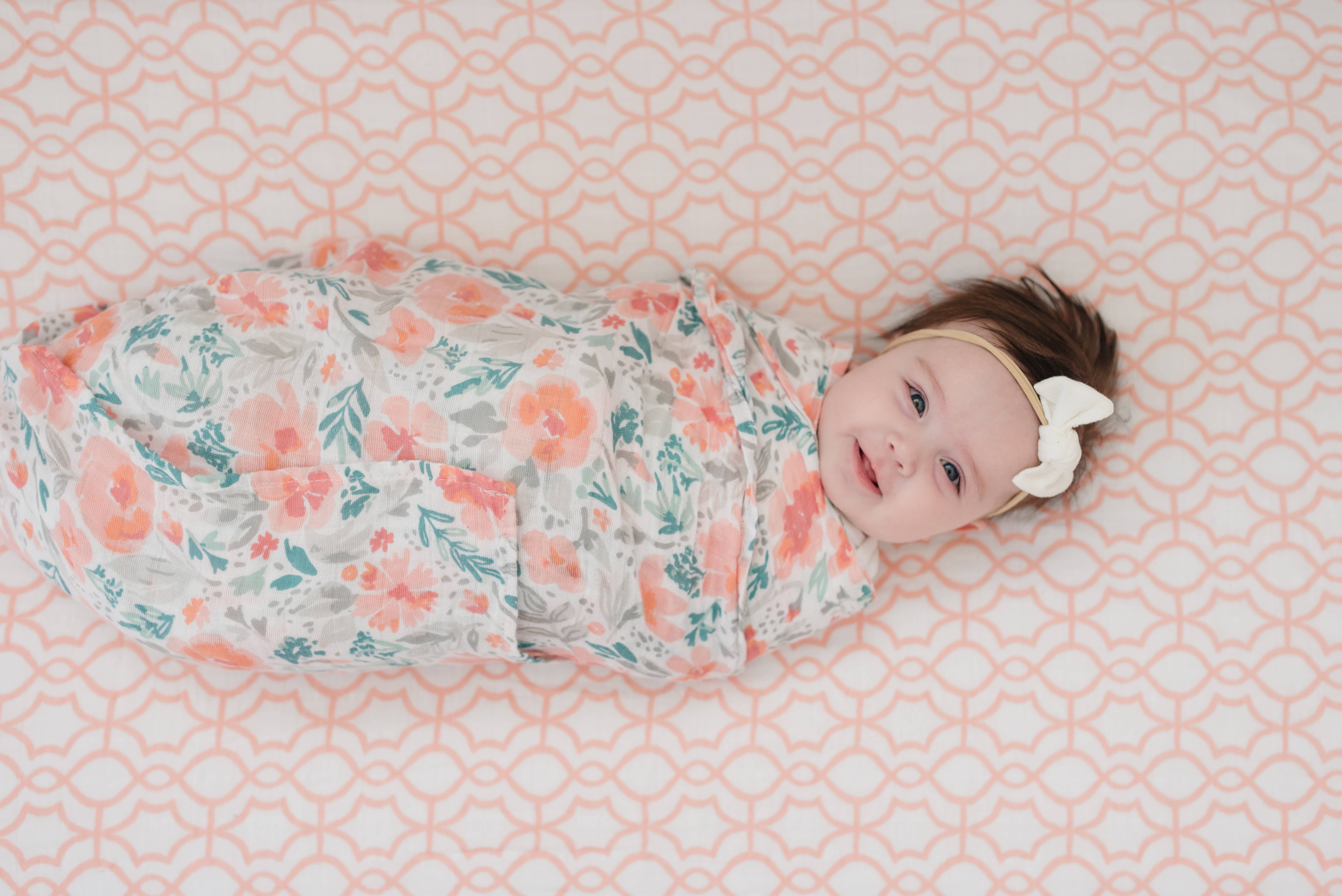 Bebe au Lait – Engroshandel Lagner til vugger – Trellis Classic Muslin Crib Sheet3