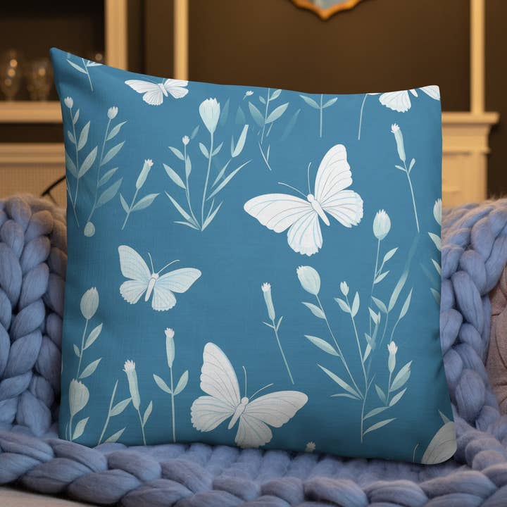 Butterfly Lover's Decorative Yet Comfortable Premium Pillow for wholesale by Grit with Grace, LLC