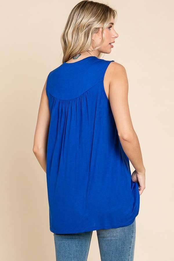 Culture Code - Wholesale Tunic - Women's - CAK1600 - LACE EMBROIDERY NECK TRIN FLARE TANK TOP5