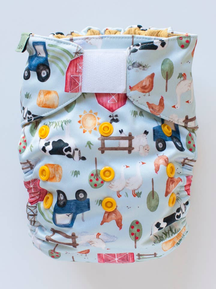 Olivia Narrow Velcro V2 - Trip to the Farm for wholesale by Olivia Diapers