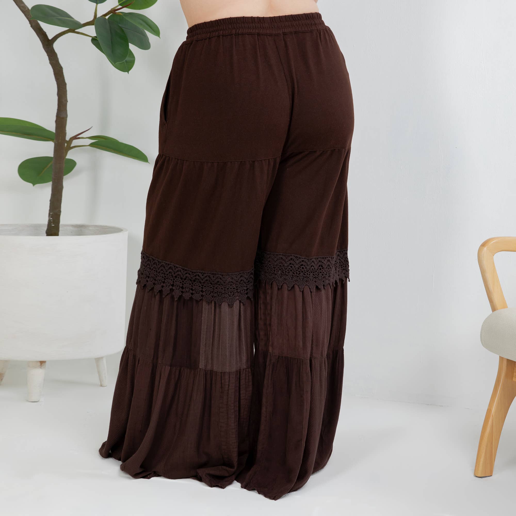 Young Threads - Venta al por mayor Pantalones - Mujer - Pantalones de Encaje y Punto con Inserciones de Parche en Denim de Capas Boho (Nuevo)24