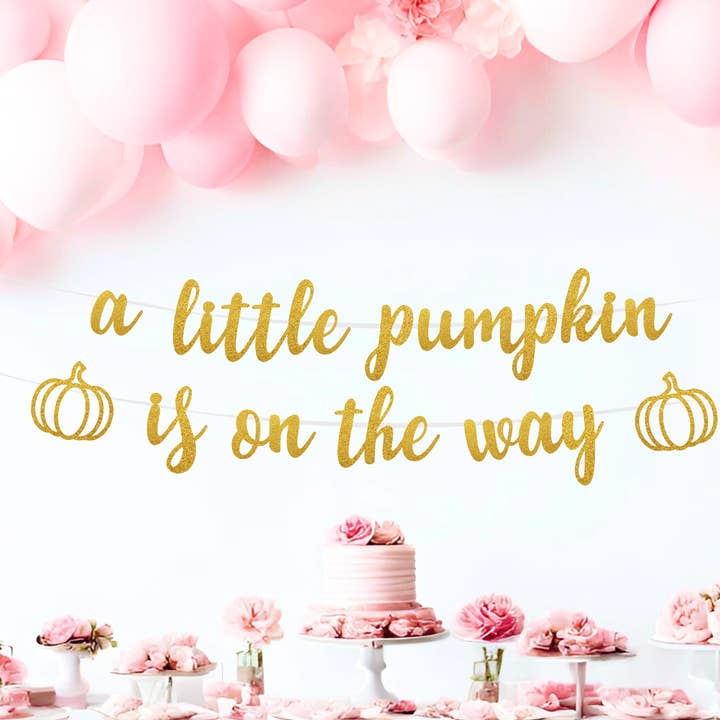Striscione "Sta Arrivando Una Piccola Zucca" Decorazione per Baby Shower per la vendita all'ingrosso da parte di The Confetti Mixer