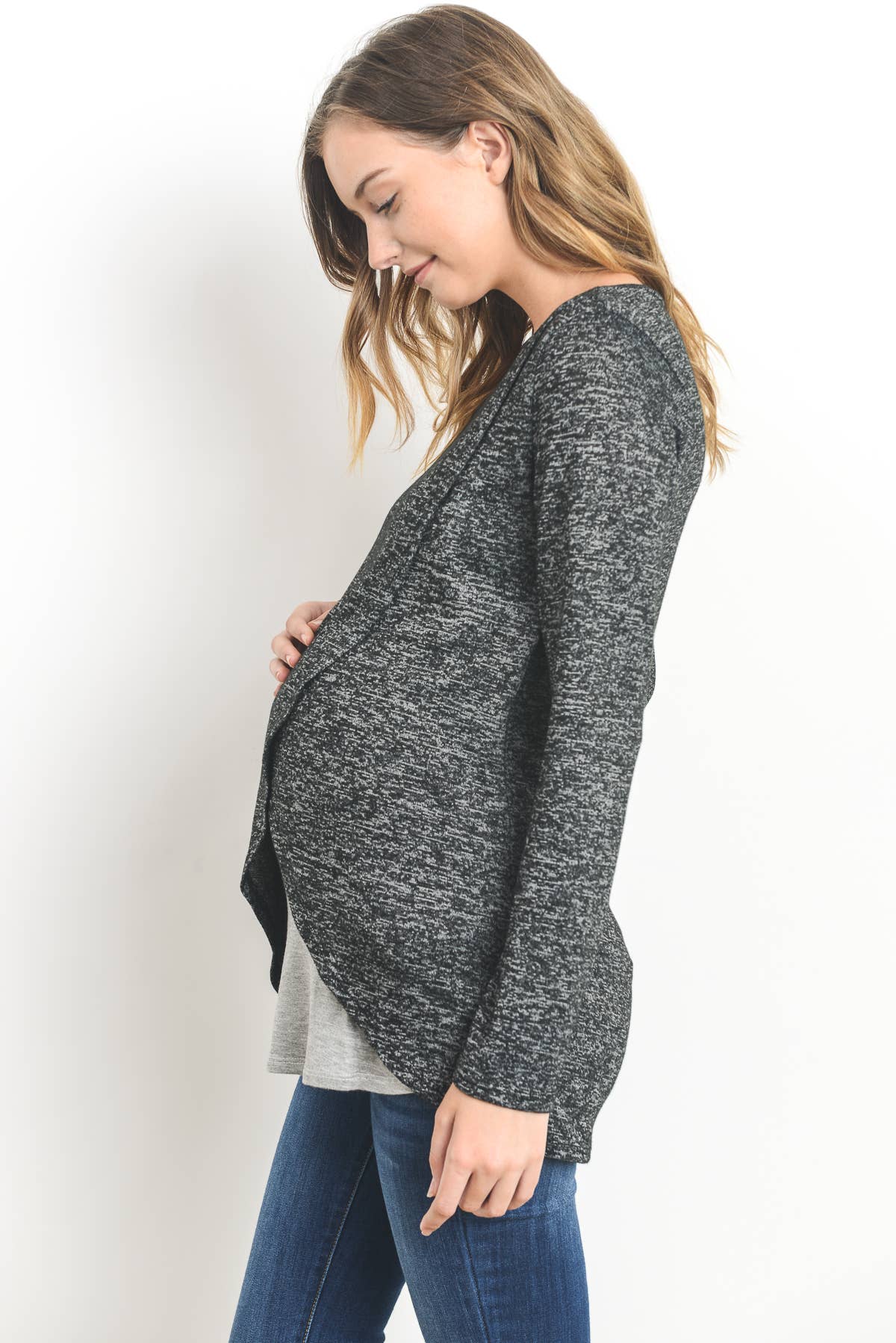 Hello Miz - Venta al por mayor Camiseta de lactancia - Top de maternidad y lactancia de manga larga bajo tulipán27