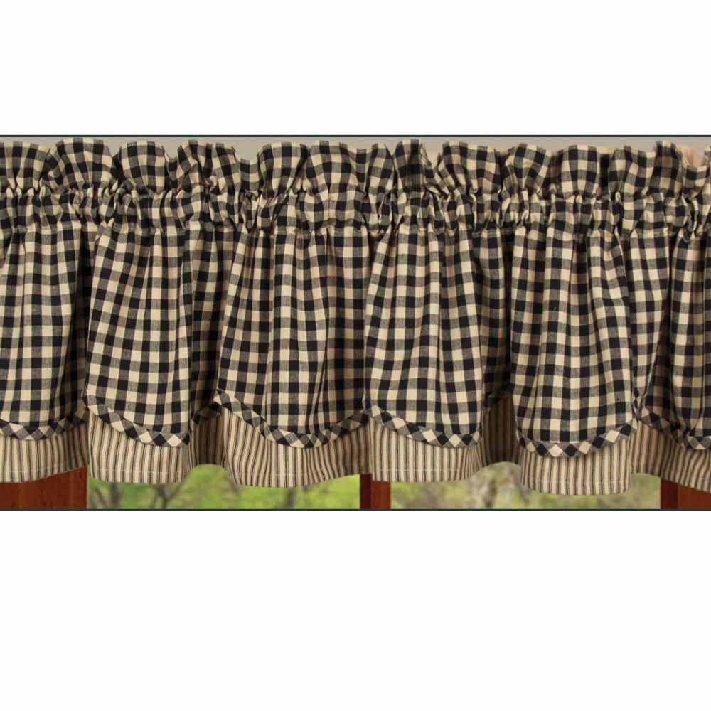 Home Collections by Raghu - Wholesale Valance - Heritage House Check Fairfield Valance Black0