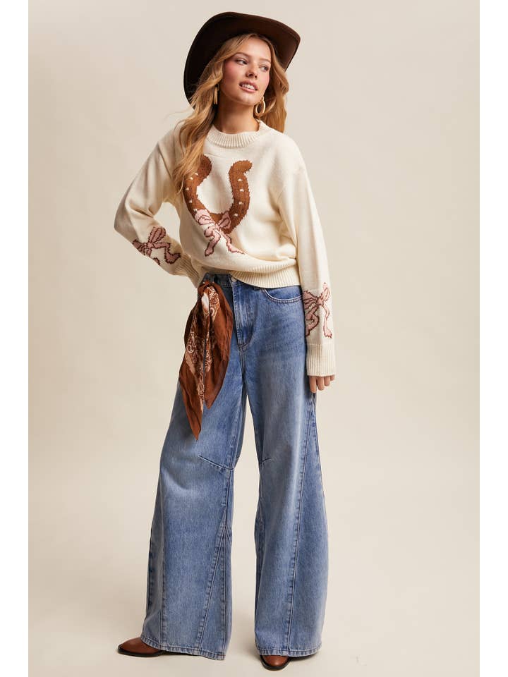 Listicle - Vente Pull en maille – femme - Pull en tricot à col en fer à cheval LSW103510