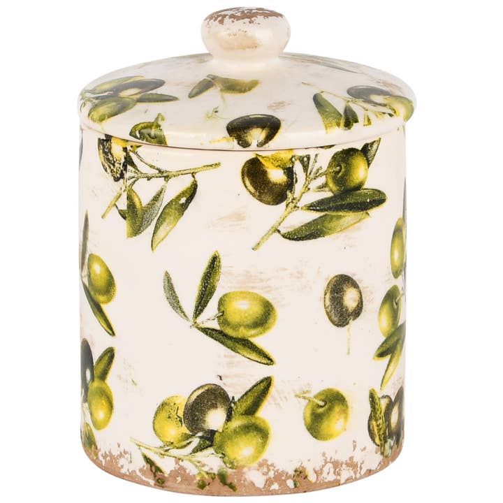 green Pot w/cover 'Lemon Life', ceramics, 13x13x15cm for wholesale on Faire