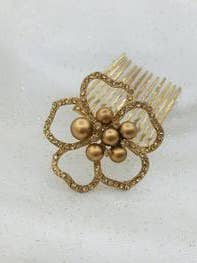 Gold Pearl Comb for wholesale by Elsa-Hair
