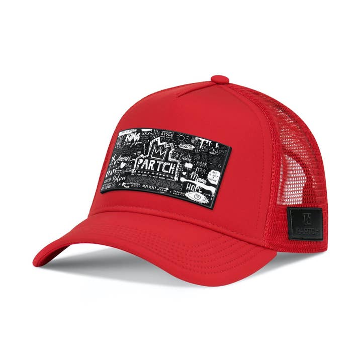 PARTCH Trucker Hat Kaki Abnehmbarer Pop Love Schwarz/Weiß Art Partch-Clip für den Großhandel von PARTCH