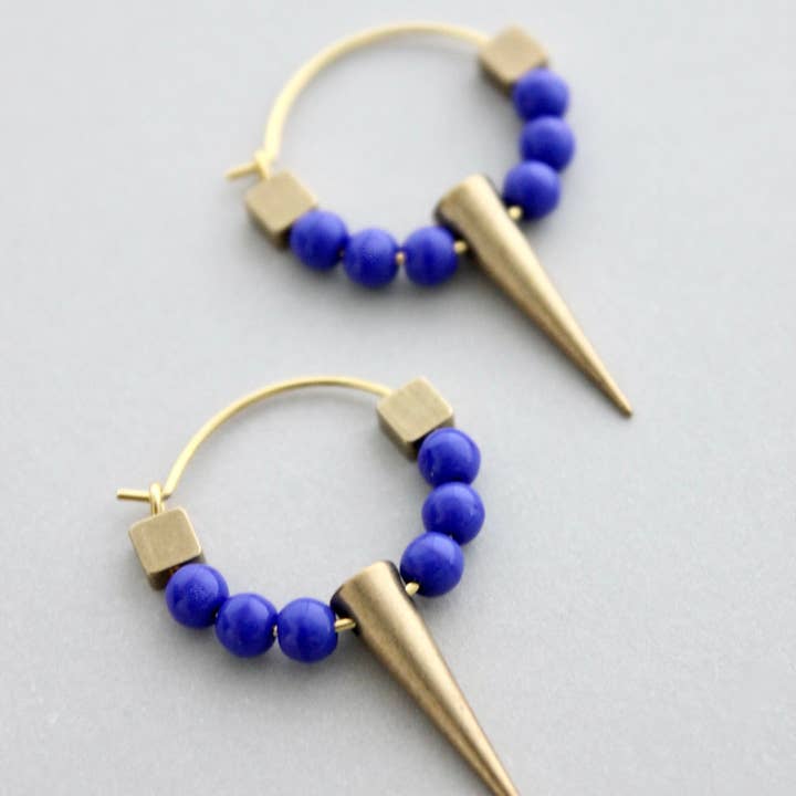 David Aubrey Jewelry - Wholesale Hoop Earrings - GNDE11 navy blue hoop earrings
