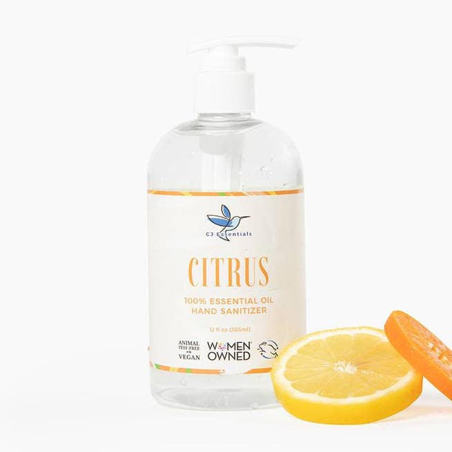 Hydrating Hand Sanitizer with Essential Oils, 12 oz, Citrus for wholesale by CJ Essentials