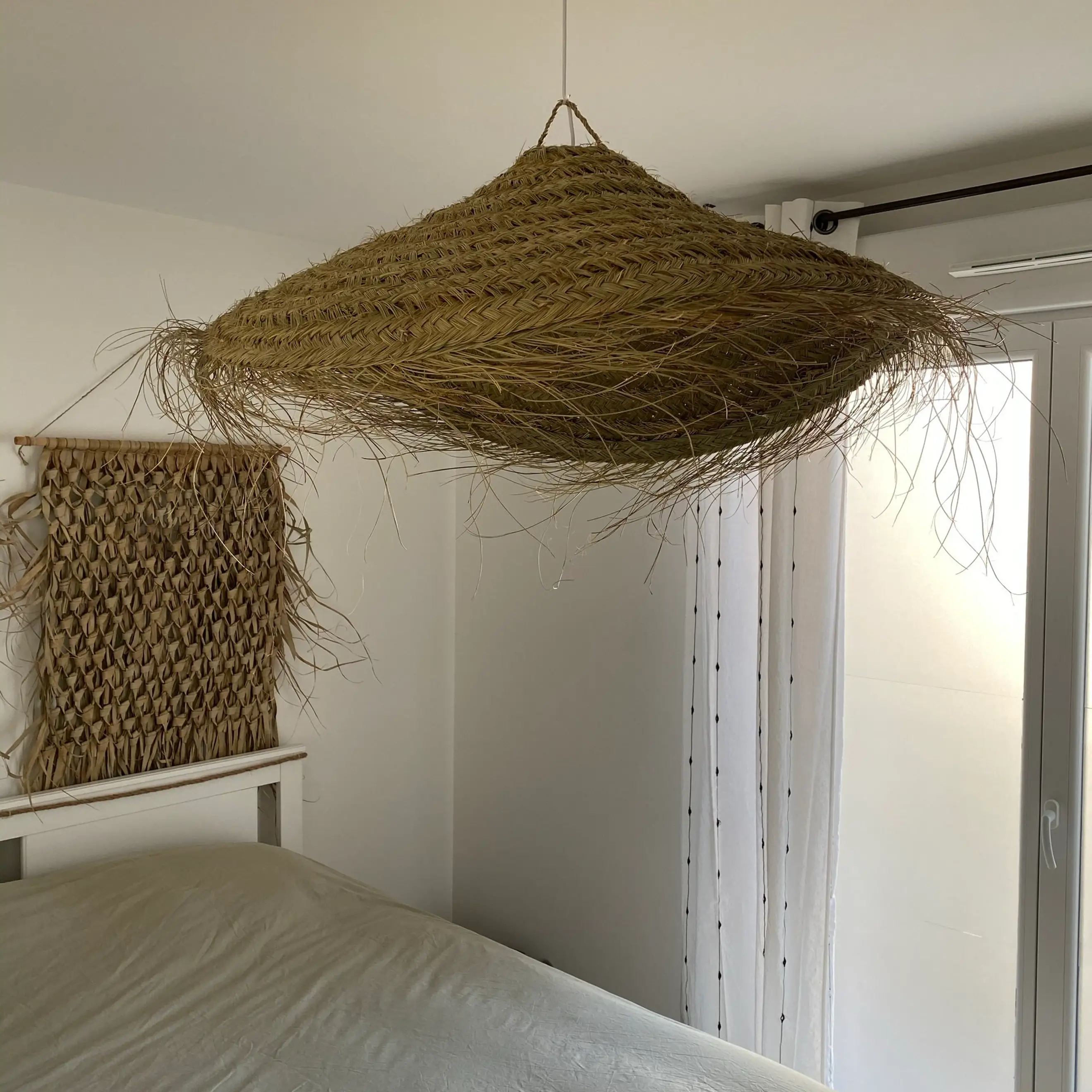 Moroccan Natural bazaar – Candeeiro/lâmpada suspensa por atacado – Luminária pendente de vime em forma de guarda-sol8