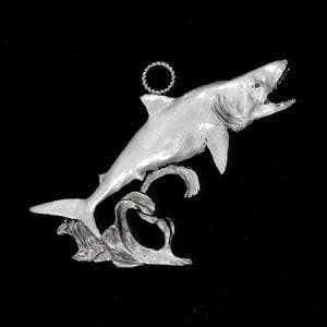 Schumann Sculpture - Wholesale Sculpture - Great White Shark Pewter Ornament, Figurine Sculpture1