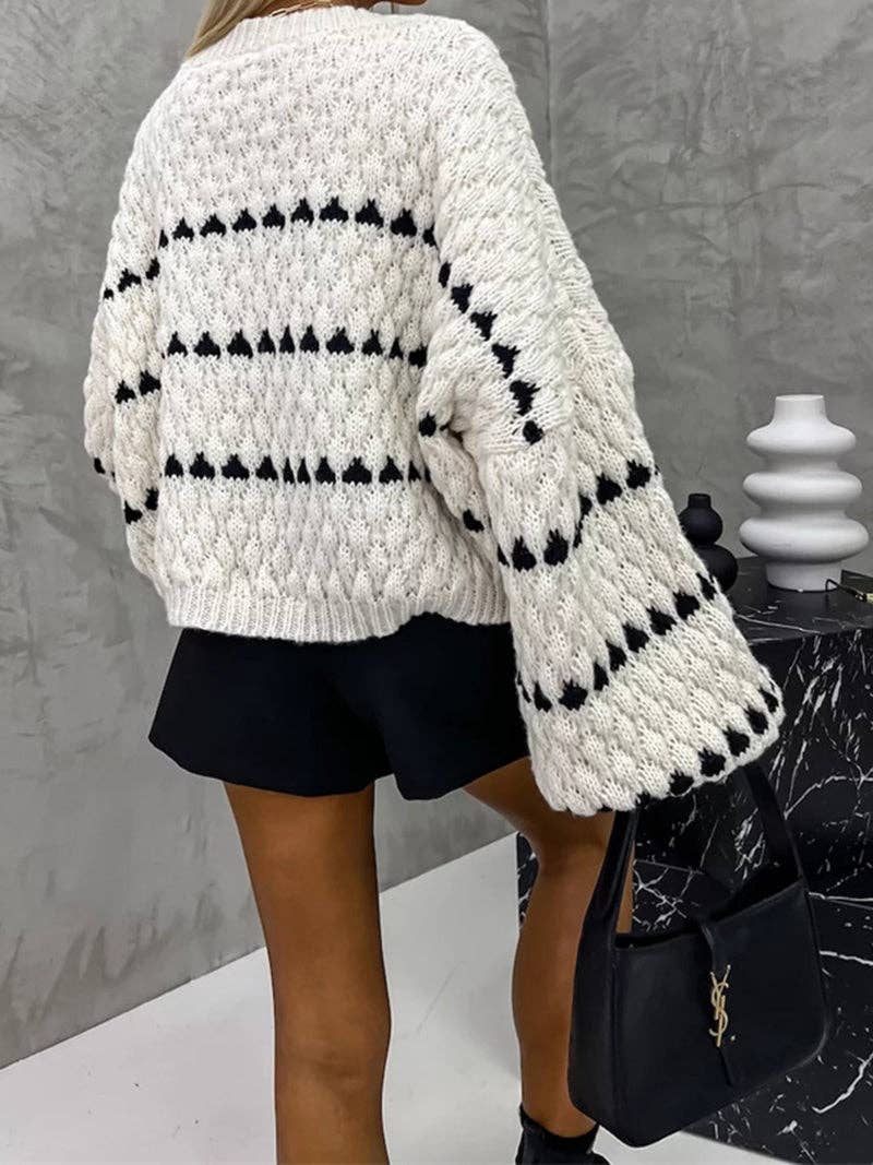 Katinki - Wholesale Knit Sweater - Women's - Flare-Sleeve Chunky Knit Sweater1