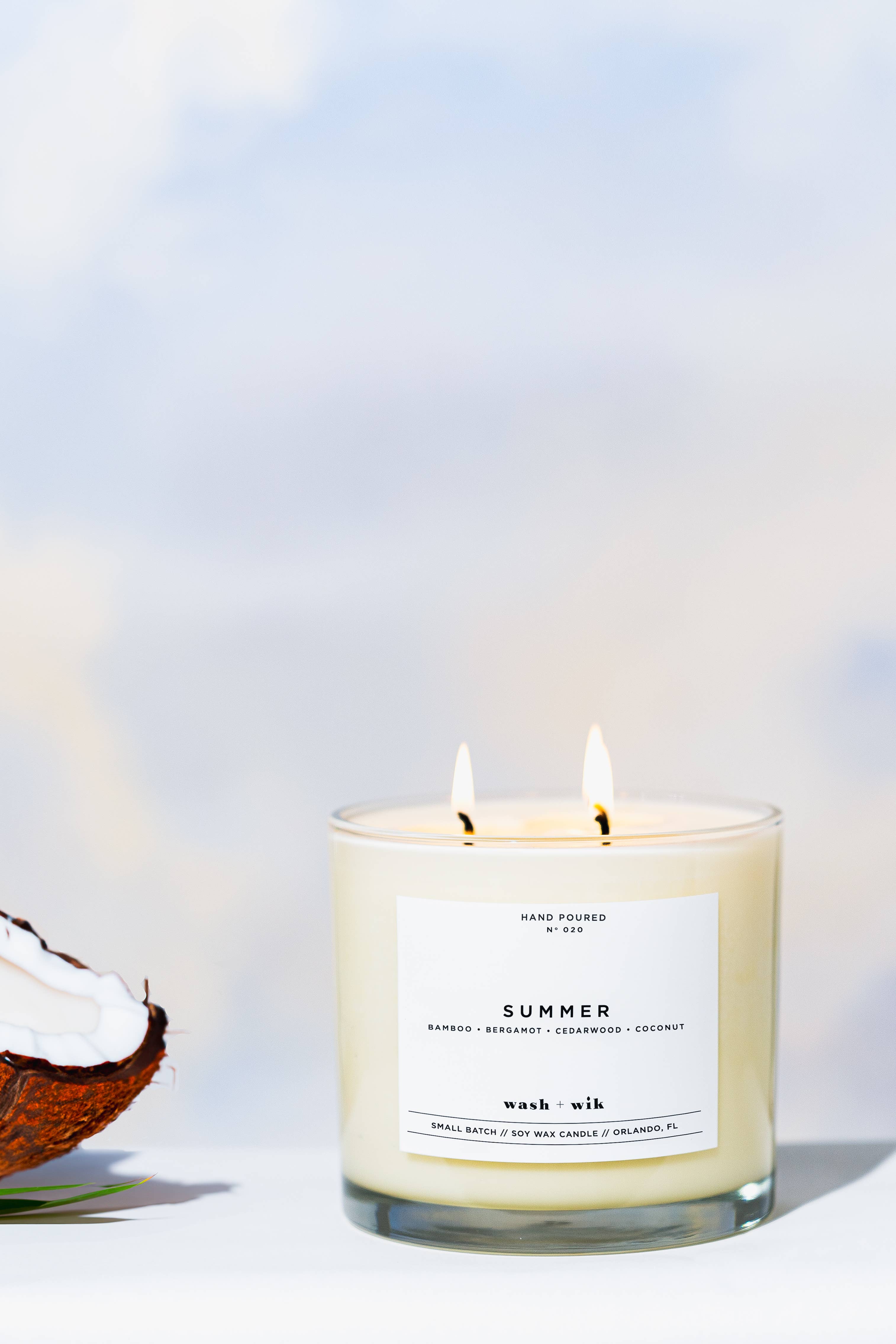 Wash and Wik - Wholesale Jar/Filled Candle - 3 Wick - 35oz Vessel - 2 Pound Soy Wax Candle by Wash + Wik24