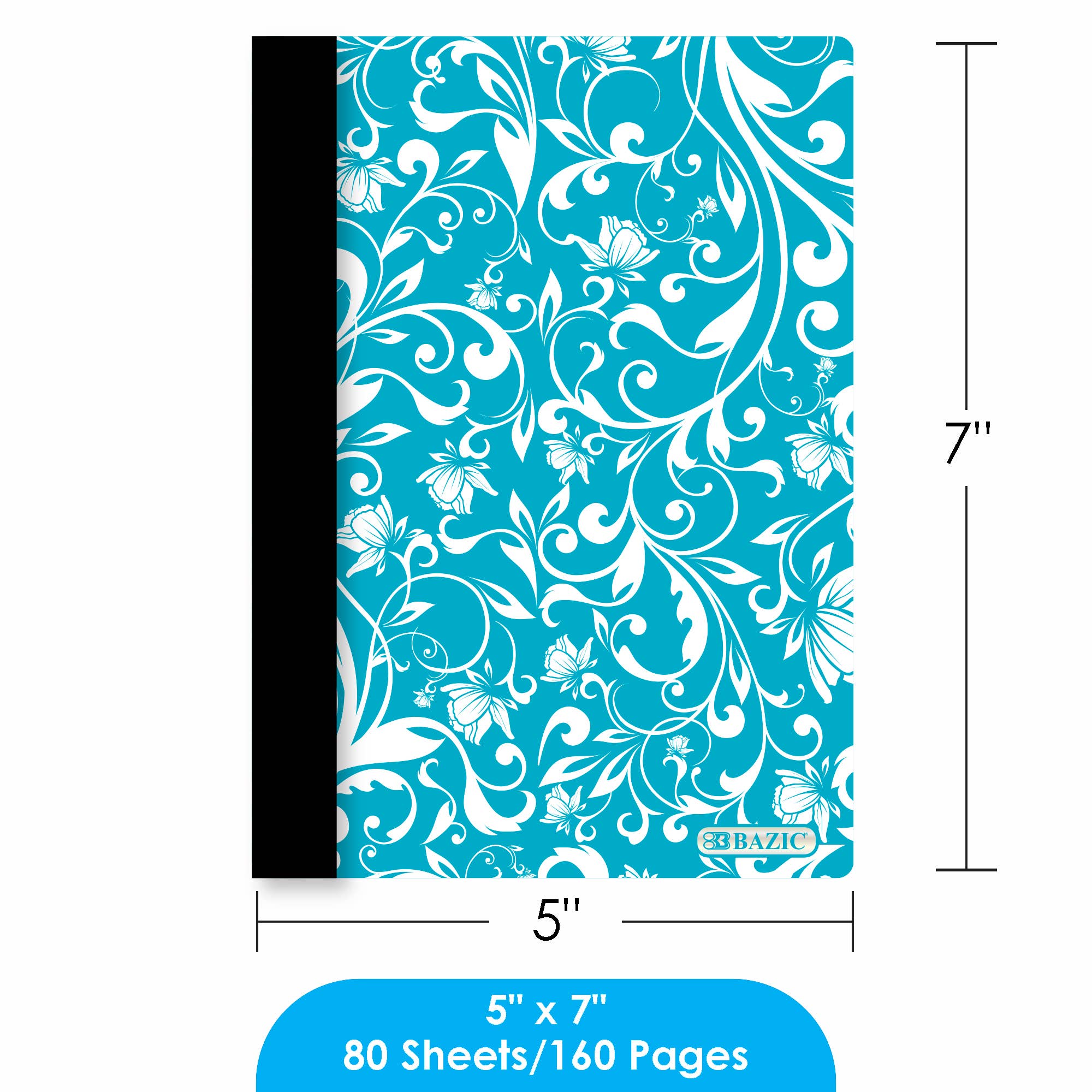 BAZIC Products - Wholesale Notebook - Composition Book Poly Cover Floral 5" x 7" 80 Ct.1