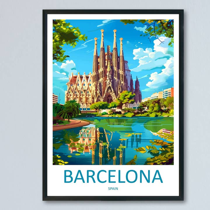 Stampa da Parete Viaggio a Barcellona Decorazione da Parete Barcellona Arredamento Casa Regalo Barcellona Amanti dell'Arte Regalo per Amanti dell'Arte Spagna Stampa Barcellona Arte Spagna per la vendita all'ingrosso da parte di TravelzonaArt