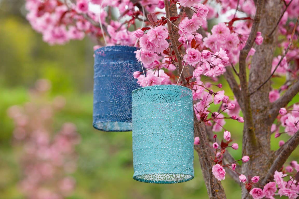 Allsop Home & Garden - Wholesale Outdoor/Lawn Light - Stella Cylinder 7.5" Solar Lantern - Metallic Emerald14