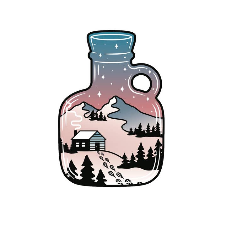 Winter Wonderland Outdoor Cabin Sticker for wholesale by Sticker Art