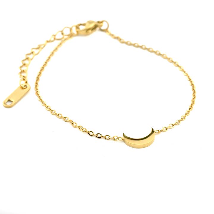 Blueyejewelry - Wholesale Charm/Dangle Bracelet - Moon Star Bracelet - 18K Gold PVD Plated Star Bracelet3