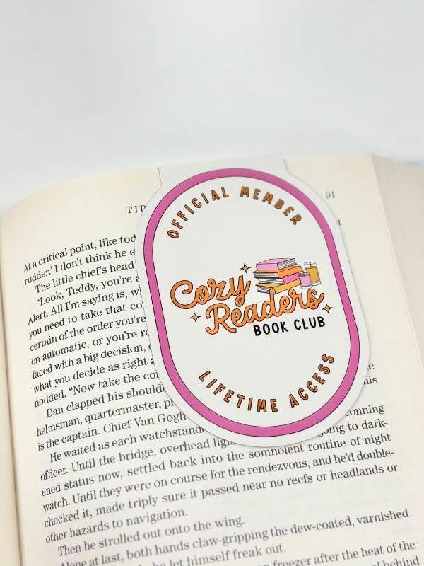Cozy Reads Book Club Magnetic Bookmark for wholesale by 1st Allie