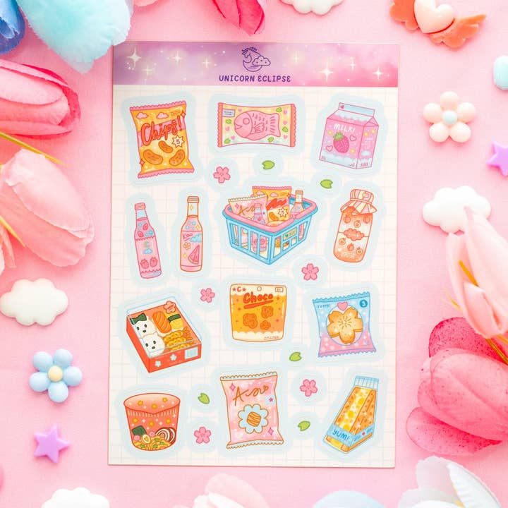 Unicorn Eclipse – wholesale Sticker – Mini Mart Sticker Sheet0