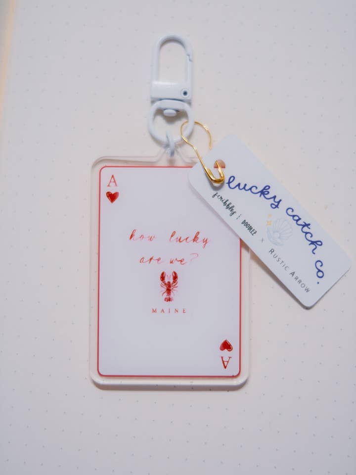 gelukkige hand | Maine kreeft acryl sleutelhanger voor wholesale door Scribbles and Doodlez