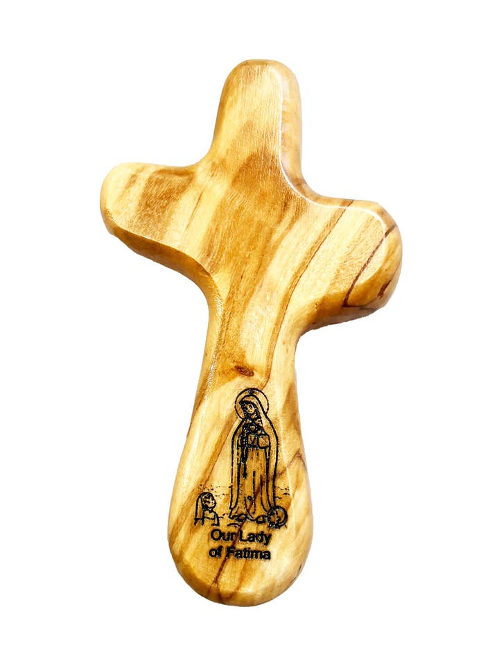Unsere Liebe Frau von Fatima - Graviertes Halterkreuz für den Großhandel von Holy Land Wood and Stone
