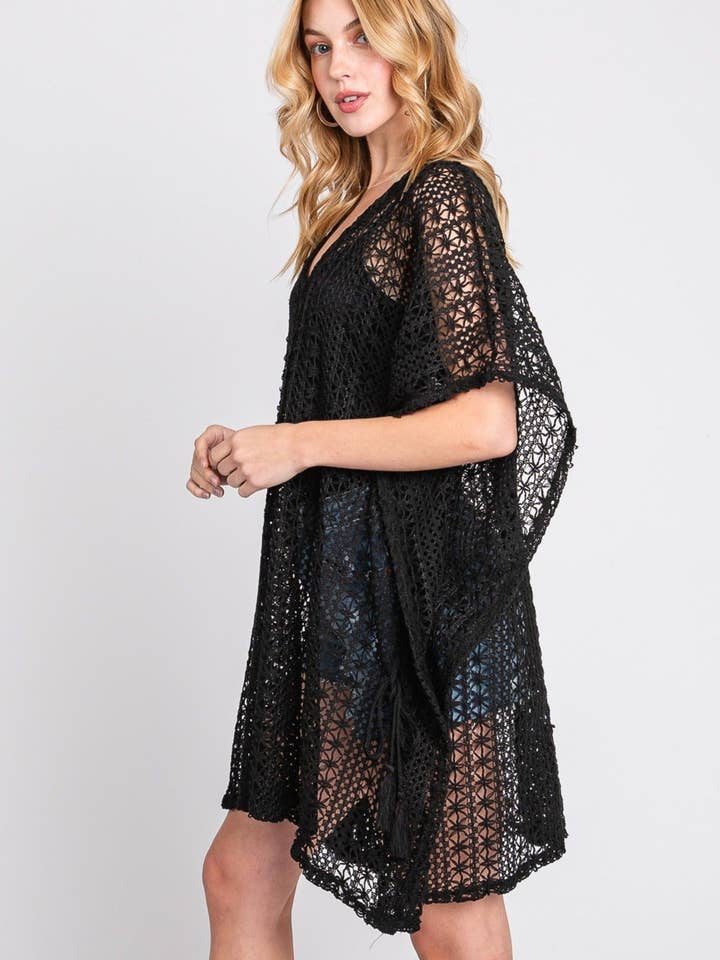 MiMi Wholesale - Wholesale Swim Cover Up - Women's - MS0342 Mia Crochet Cover Up Poncho