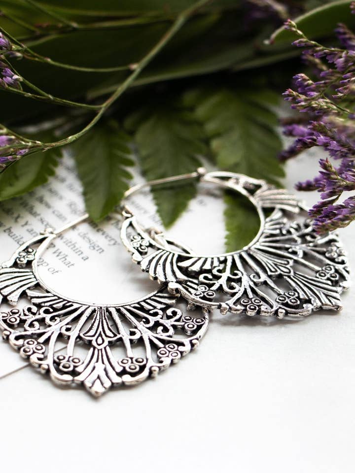 Dreaming Hoop Earrings (Silver Plated) for wholesale by Meelah Collections