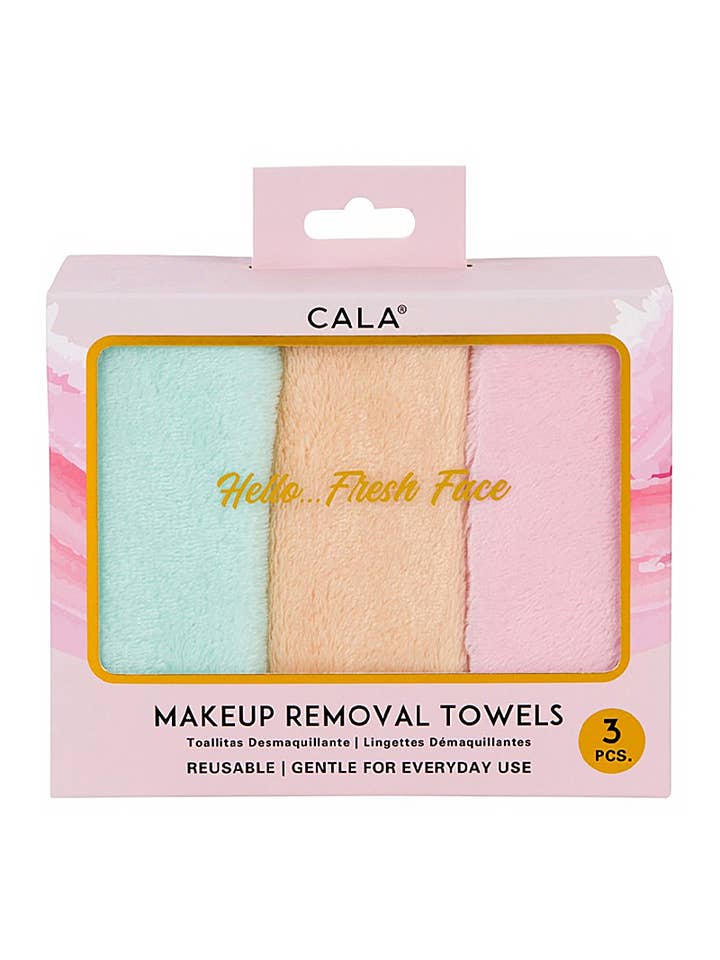CALA 76114 Toalhas Faciais de Limpeza de Maquilhagem 3 pcs - Conjunto de 6 por atacado de PINEAPPLE Beauty