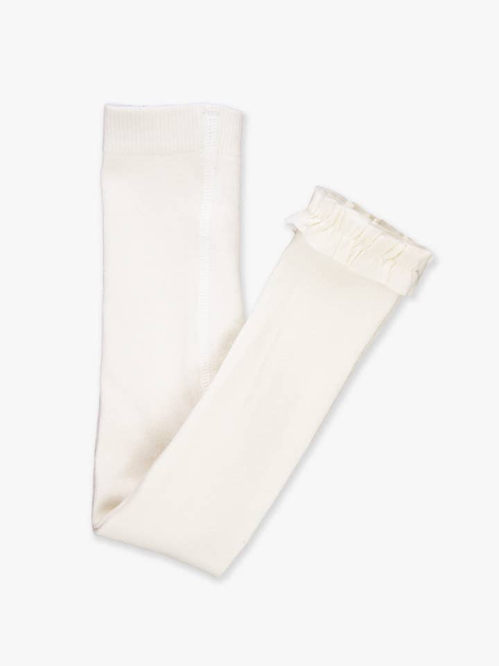 Off White Girls Ivory Footless Ruffle Tights for wholesale on Faire