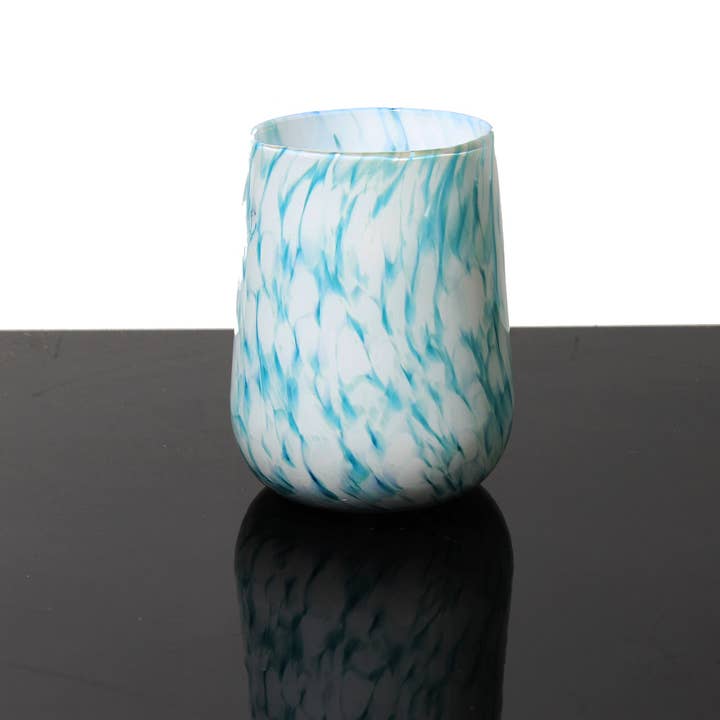 Clink Glassworks - Wholesale Wine Glass - Stemless Wine Glass - Teal Wisp