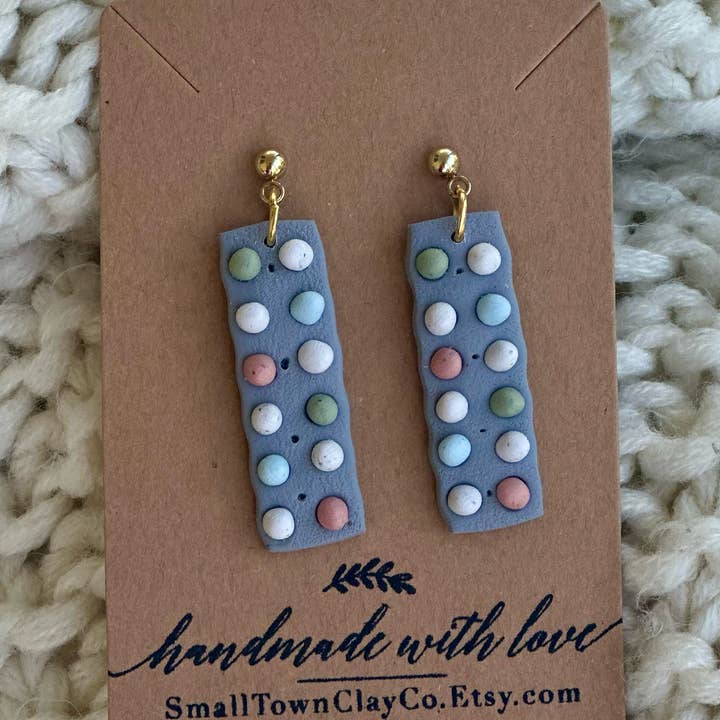 SmallTownClayCo - Wholesale Dangle earrings - Egg Carton Dangle