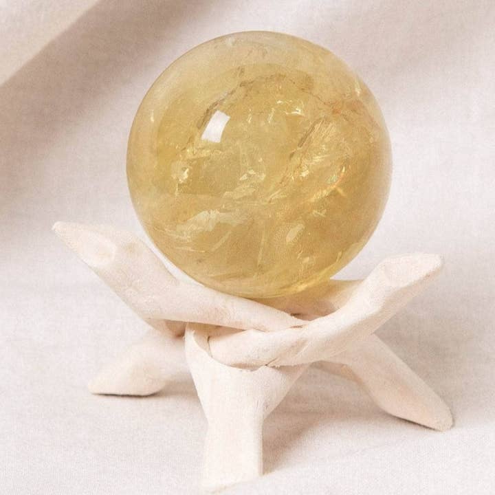 Rare Genuine Citrine Sphere with Tripod - AAA Premium Quality for wholesale by Tiny Rituals