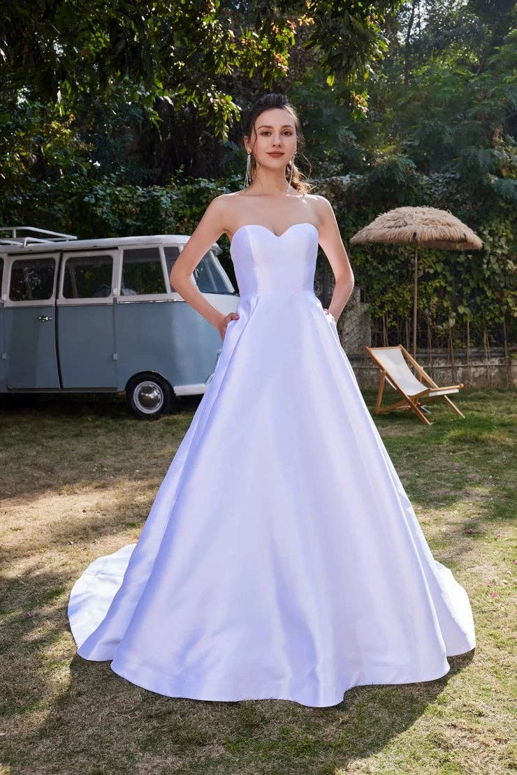 Elegant Ivory Strapless A-Line Wedding Gown JA3002 for wholesale on Faire3