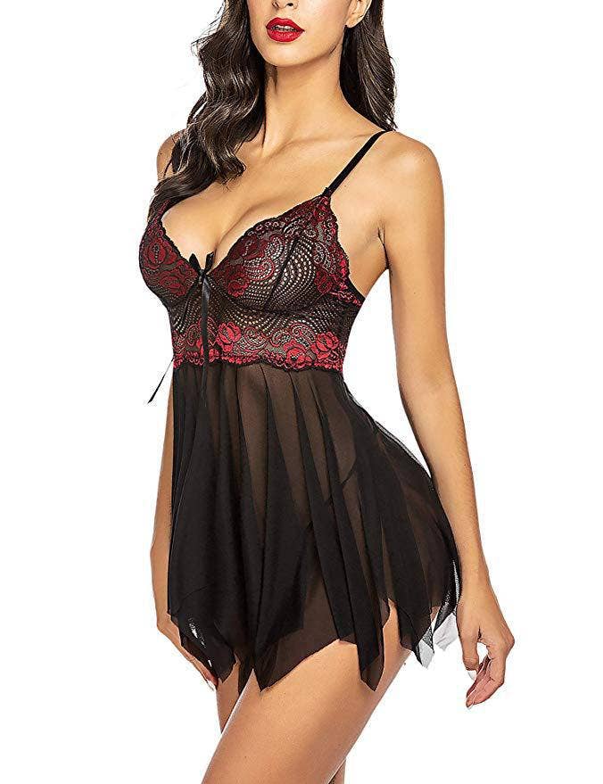 We-vibe - Wholesale Lingerie Set - Women's - Halter Mesh Nightgown Sexy Set1