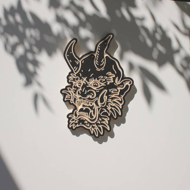 Japanese Mask- Carved Wall Hanging for wholesale by Hykry