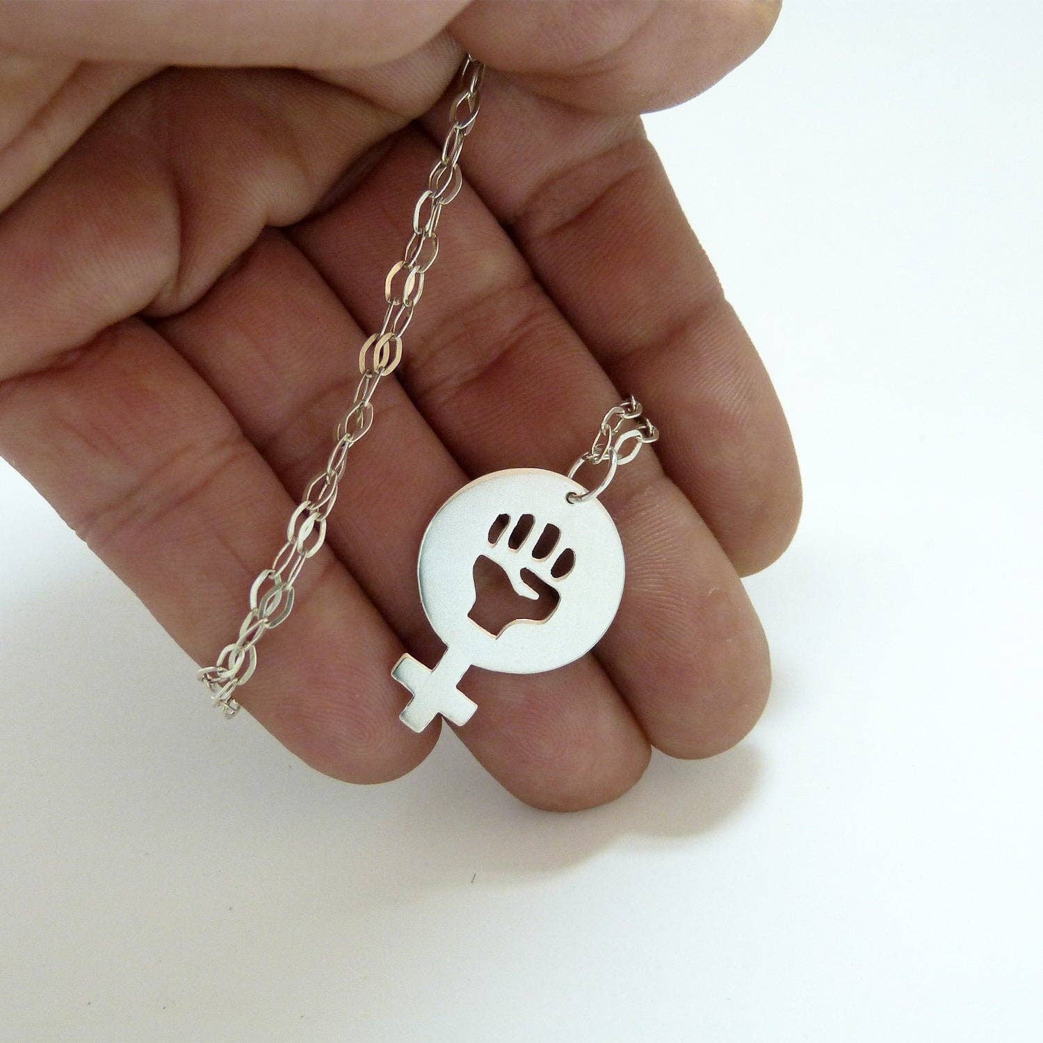 Plataica - Wholesale Pendant/Charm Necklace - Women Power 02 Pendant in 925 Silver6