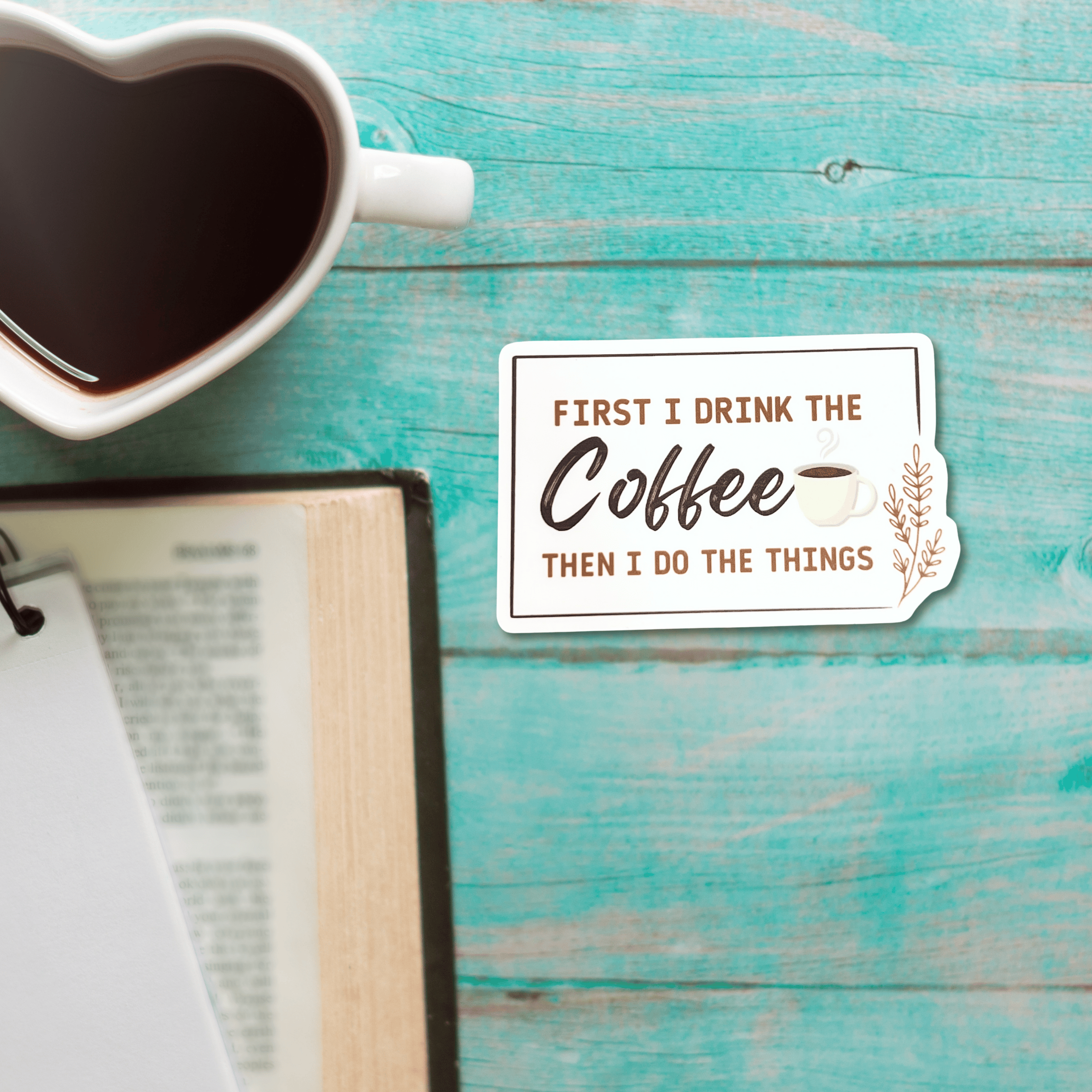 Little Traveling Llama - Wholesale Sticker - First I Drink The Coffee, Waterproof Sticker1