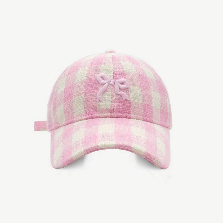 Little Trendy - Wholesale Baseball Cap - Kids - Bow embroidered plaid peaked cap sunshade baseball cap4